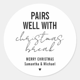 Sticker Rond Vacances de Noël drôles