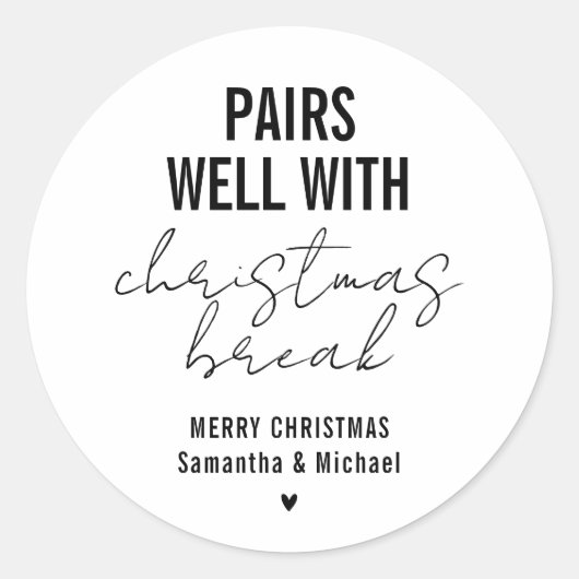 Sticker Rond Vacances de Noël drôles (Devant)
