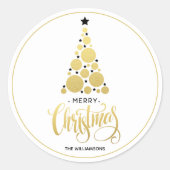 Sticker Rond Vacances de Noël Gold (Devant)