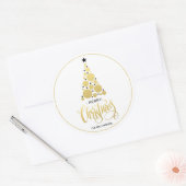 Sticker Rond Vacances de Noël Gold (Enveloppe)