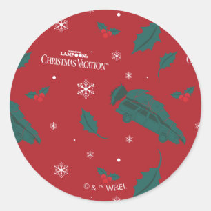 Sticker Rond Vacances de Noël Holly Motif