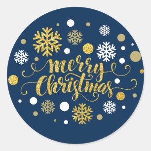 Sticker Rond Vacances de Noël - miroitement de Joyeux Noël