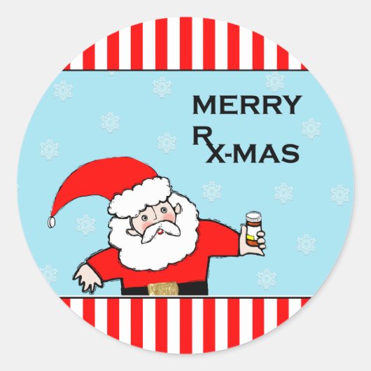 Sticker Rond Vacances de Noël pour les soins de santé (Devant)