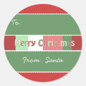 Sticker Rond Vacances de Noël Rouge Vert De Père Noël (Devant)