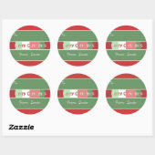 Sticker Rond Vacances de Noël Rouge Vert De Père Noël (Feuille)