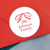 Sticker Rond Vacances de Noël simple Bow