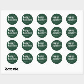 Sticker Rond Vacances de Noël vert et blanc (Feuille)