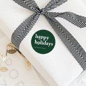 Sticker Rond Vacances de Noël vert et blanc