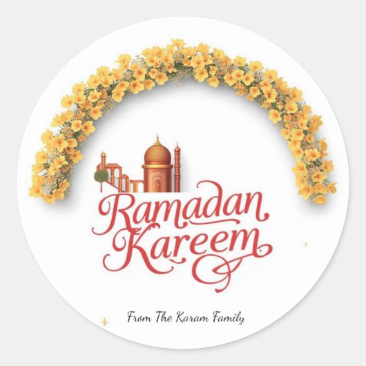 Sticker Rond Vacances de Ramadan Kareem  (Devant)