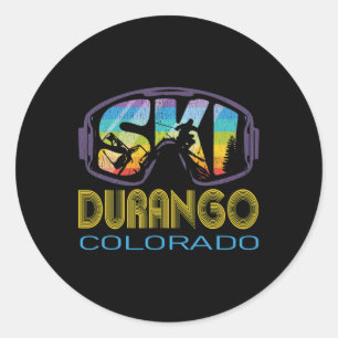 Sticker Rond Vacances de ski à Durango Colorado