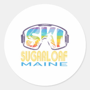 Sticker Rond Vacances de ski à Ski Sugarloaf Maine 