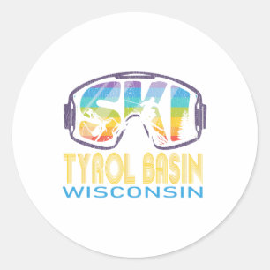 Sticker Rond Vacances de ski Tyrol Sin Wisconsin