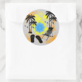 Sticker Rond Vacances d'été (Sac)