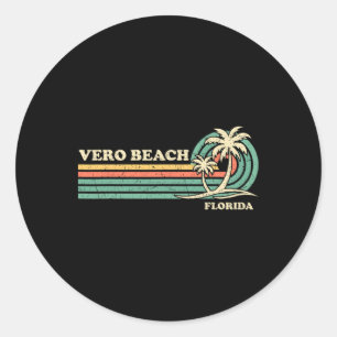 Sticker Rond Vacances d'été rétro vintage Floride Vero Beach M
