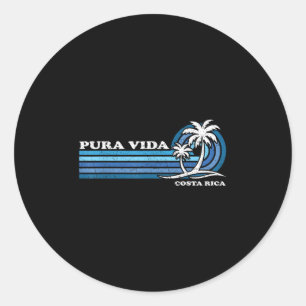 Sticker Rond Vacances d'été vintage Rétro Costa Rica Pura Vida