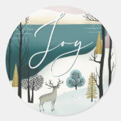 Sticker Rond Vacances d'hiver cosy dans la nature | Joy Script (Devant)