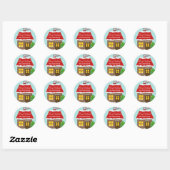 Sticker Rond Vacances d'hiver faites sur commande de maison de (Feuille)
