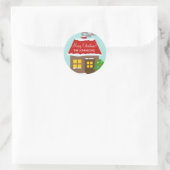 Sticker Rond Vacances d'hiver faites sur commande de maison de (Sac)