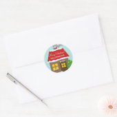 Sticker Rond Vacances d'hiver faites sur commande de maison de (Enveloppe)