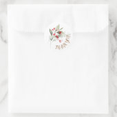 Sticker Rond Vacances d'hiver holly RED BERRY succursales (Sac)