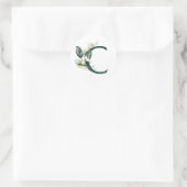 Sticker Rond Vacances d'hiver MONOGRAM baies blanches (Sac)