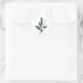 Sticker Rond Vacances d'hiver MONOGRAMME baies blanches  (Sac)