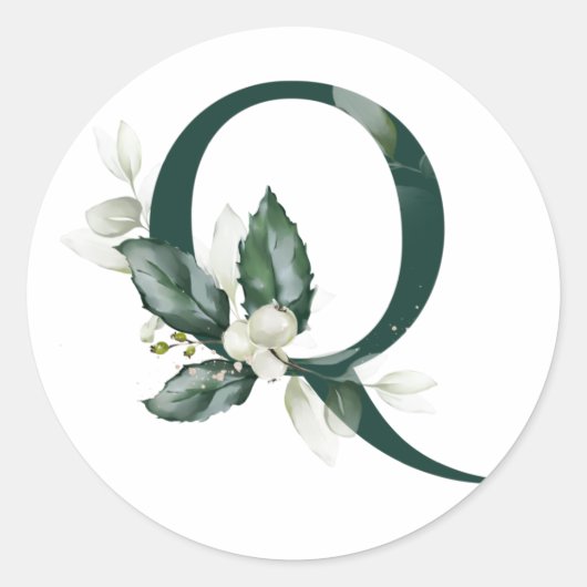 Sticker Rond Vacances d'hiver MONOGRAS baies blanches (Devant)