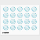 Sticker Rond Vacances d'hiver Snowflake Turquoise Bleu Noël (Feuille)