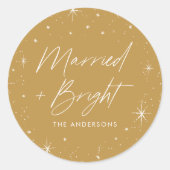 Sticker Rond Vacances d'or marié et brillant (Devant)