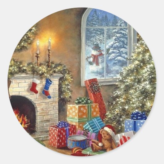 Sticker Rond Vacances douillettes (Devant)