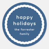 Sticker Rond Vacances en cercle bleu simple (Devant)