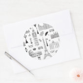 Sticker Rond Vacances En Europe Motif (Enveloppe)