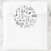 Sticker Rond Vacances En Europe Motif (Sac)