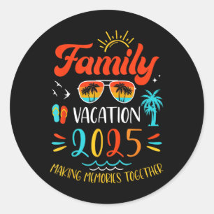 Sticker Rond Vacances en famille 2025 Groupe de jumelage été va