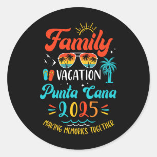 Sticker Rond Vacances en famille 2025 Punta Cana Correspondance