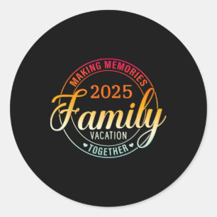 Sticker Rond Vacances en famille 2025 Vacati d'été correspondan