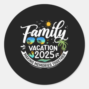 Sticker Rond Vacances en famille 2025 Vacati en famille jumelée