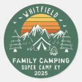 Sticker Rond Vacances en famille Camping Voyage (Devant)
