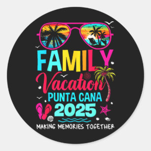 Sticker Rond Vacances en famille Punta Cana 2025 Faire des souv