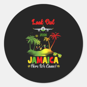 Sticker Rond Vacances en Jamaïque 2026 Groupe Jamaïcain Anniver