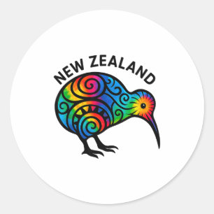 Sticker Rond Vacances en Nouvelle-Zélande, Souvenirs de Nouvell