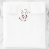 Sticker Rond Vacances enchantées Beauté Reindeer Thème (Sac)