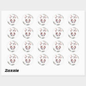 Sticker Rond Vacances Enchantées Beauté Thème Renne (Feuille)