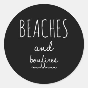 Sticker Rond Vacances Été Chemises Plages Bonfires Jote Outdoo
