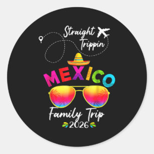 Sticker Rond Vacances familiales au Mexique à Cancun 2026 aller