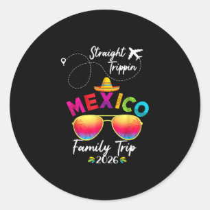 Sticker Rond Vacances familiales au Mexique à Cancun 2026 Strai