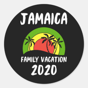 Sticker Rond Vacances familiales Rasta Jamaïque 2020