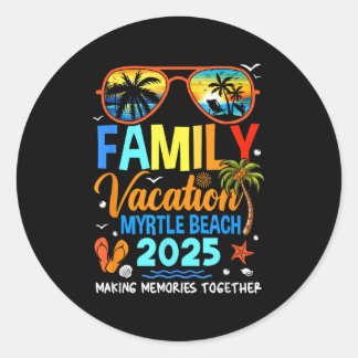 Sticker Rond Vacances famille Myrtle Beach 2025 Vacances famill