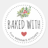 Sticker Rond Vacances Festives Verdure Cuite Avec Amour (Devant)