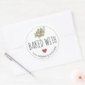 Sticker Rond Vacances Festives Verdure Cuite Avec Amour (Enveloppe)